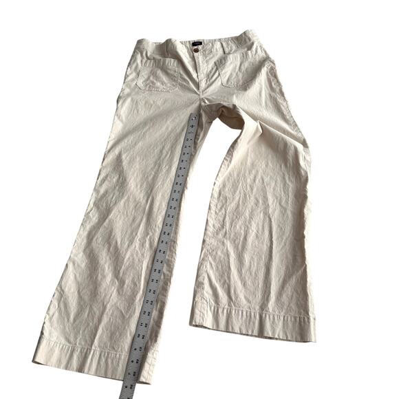 J. Crew Lizzie High Rise Wide Leg Patch Pocket Natural Cream Pants 32 waist - Picture 8 of 12